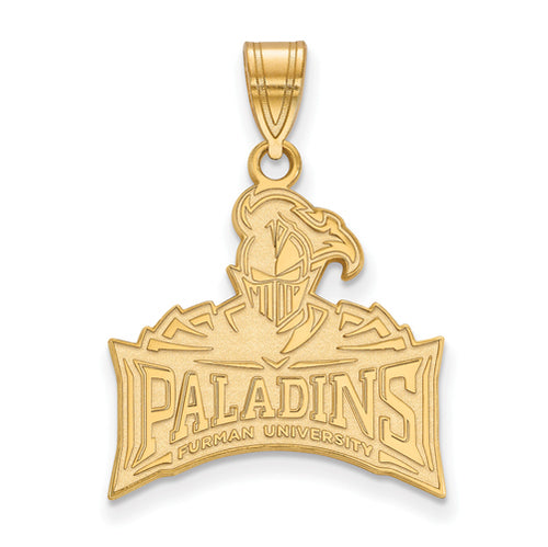 SS w/GP Paladins Logo Furman University Large Pendant