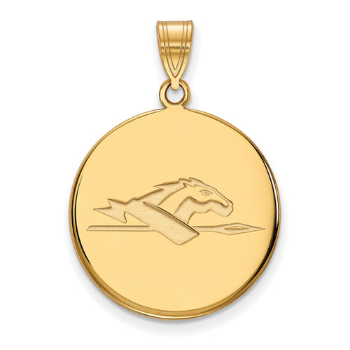 SS w/GP Longwood University Horse Large Disc Pendant