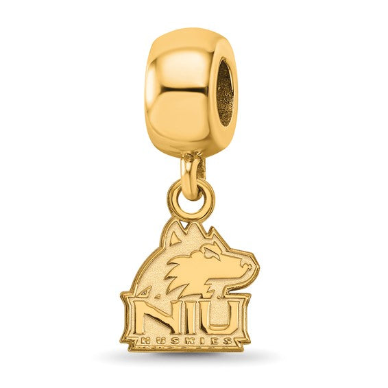 SS w/GP Northern IL Univ N-I-U Huskies Extra Small Dangle Bead Charm