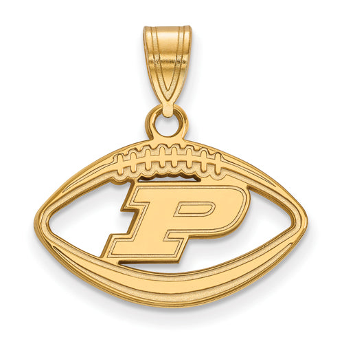SS w/GP Purdue Letter P Pendant in Football