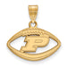 SS w/GP Purdue Letter P Pendant in Football