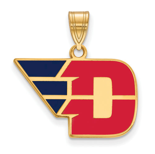 SS w/GP University of Dayton Medium Enamel Pendant