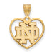 14ky University of Notre Dame inside Heart Pendant