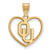 SS w/GP University of Oklahoma Pendant in Heart