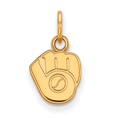 14ky MLB  Milwaukee Brewers XS Cap Logo Pendant