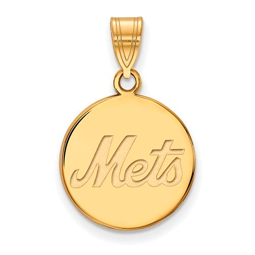 14ky MLB  New York Mets Medium "Mets" Disc Pendant