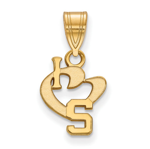 SS w/GP Michigan State U Small I Love Logo Pendant