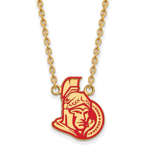 SS w/GP NHL Ottawa Senators Large Enl Pendant w/Necklace