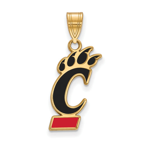 SS w/GP University of Cincinnati Large Enamel Pendant