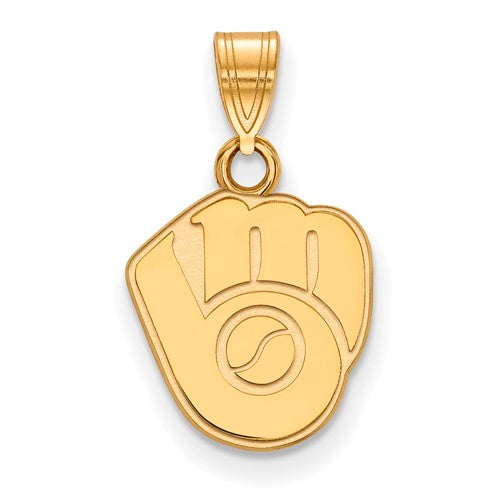 14ky MLB  Milwaukee Brewers Small Cap Logo Pendant