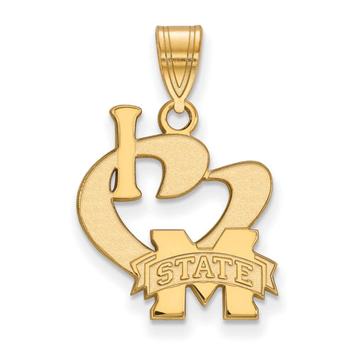 SS w/GP Mississippi State University Large I Love Logo Pendant
