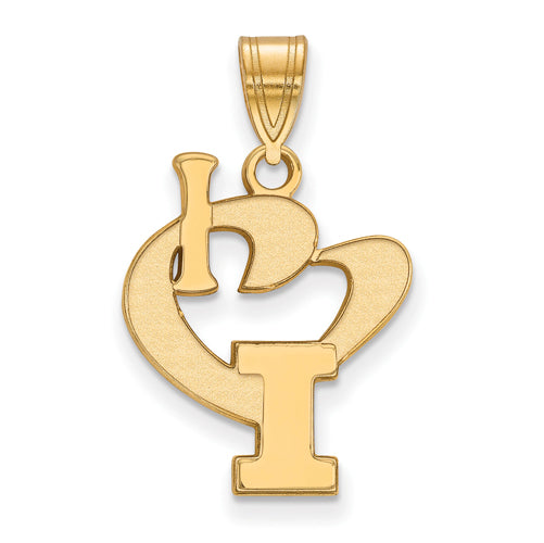SS w/GP University of Illinois Large I Love Logo Pendant