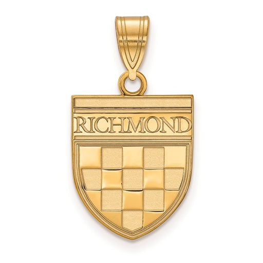 Gold Plated University of Richmond Medium Shield Pendant