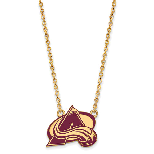 SS w/GP NHL Colorado Avalanche Large Enamel Pendant w/Necklace