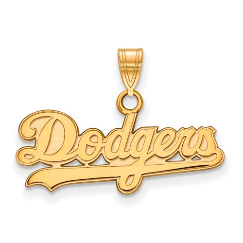 14ky MLB  Los Angeles Dodgers Script Small Pendant