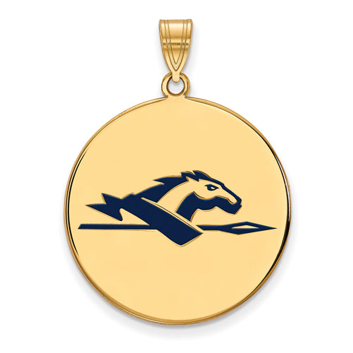 SS w/GP Longwood University XL Enamel Disc Pendant