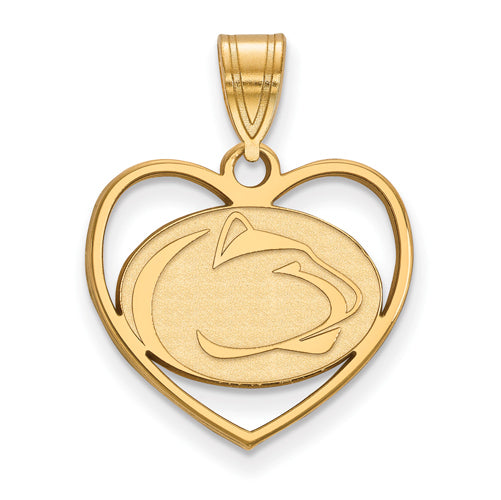 SS w/GP Penn State University Pendant in Heart