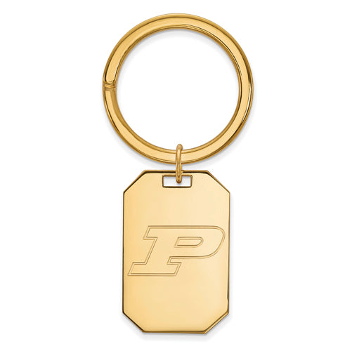 SS w/GP Purdue Letter P Key Chain