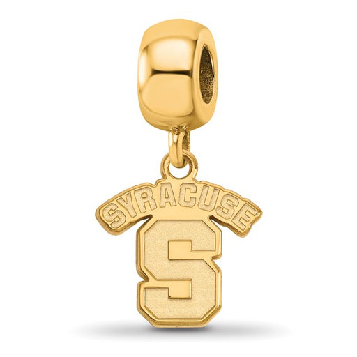 Sterling Silver Gold-plated LogoArt Syracuse University Small Dangle Bead Charm