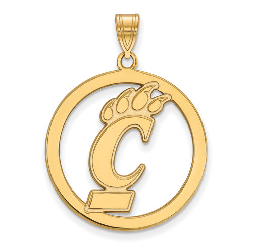 SS w/GP University of Cincinnati L Pendant in Circle