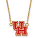 SS w/GP U of Houston Small Enamel Logo Pendant w/necklace