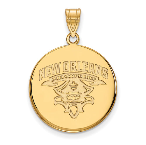 14ky University of New Orleans Large Disc Pendant