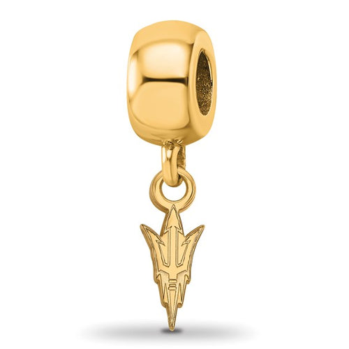 Sterling Silver GP Arizona State Univ Pitchfork Extra Small Dangle Bead Charm