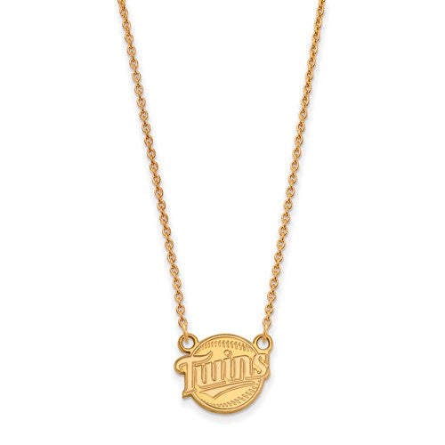 14ky MLB  Minnesota Twins Small Alternate Logo Pendant w/Necklace