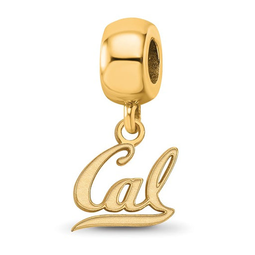 Sterling Silver Gold-plated LogoArt University of California Berkeley Extra Small Dangle Bead Charm
