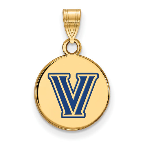 SS w/GP Villanova University Small Enamel Disc Pendant