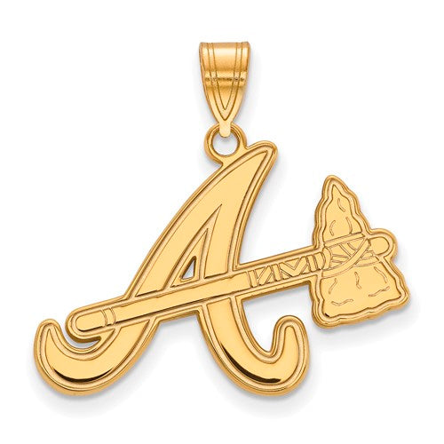 14ky MLB  Atlanta Braves Large A w/tomahawk Pendant