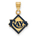 SS w/GP MLB LogoArt Tampa Bay Rays Baseball Diamond Small Enameled Pendant