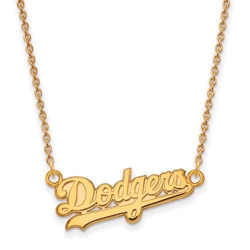 14ky MLB  Los Angeles Dodgers Small Logo Pendant w/Necklace