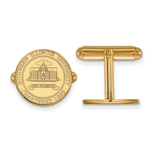 SS w/GP Southern Illinois U Crest Cuff Links