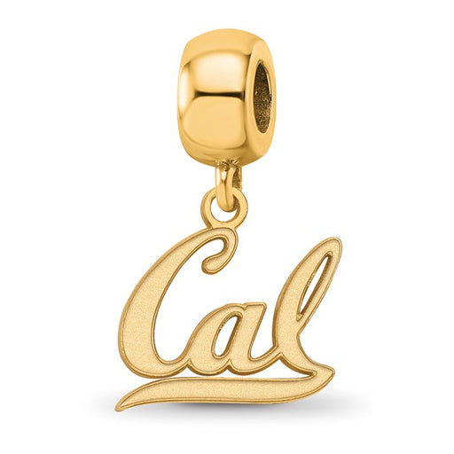 Sterling Silver Gold-plated LogoArt University of California Berkeley Small Dangle Bead Charm