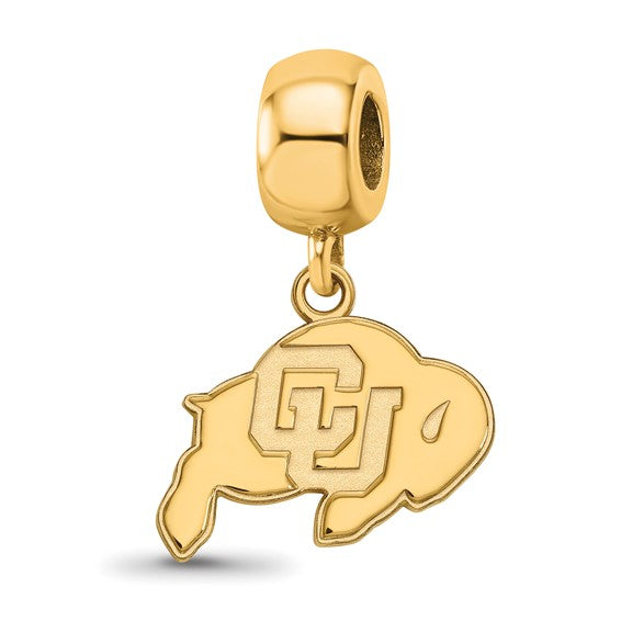 SS w/GP University of Colorado Buffalo Small Dangle Bead Charm