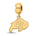Sterling Silver Gold-plated LogoArt University of Colorado Buffalo Small Dangle Bead Charm