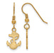 SS w/GP Navy Anchor Small Dangle Earrings