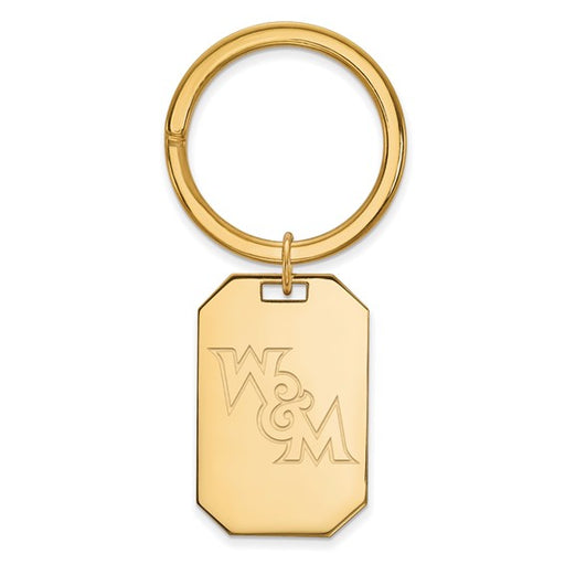 Sterling Silver Gold-plated LogoArt College of William and Mary Key Ring
