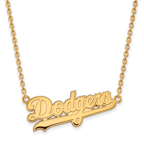 14ky MLB  Los Angeles Dodgers Large Logo Pendant w/Necklace