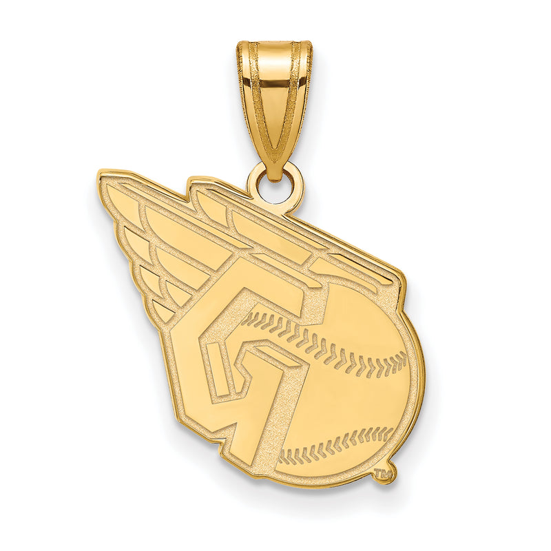 10k Gold MLB LogoArt Cleveland Guardians Logo Medium Pendant