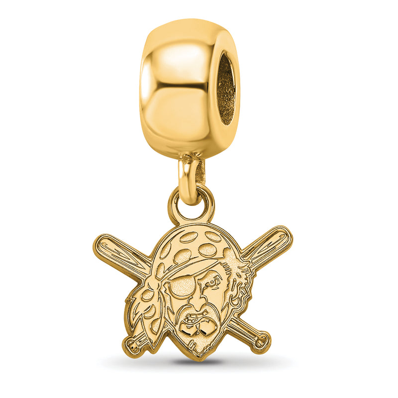 SS w/GP MLB LogoArt Pittsburgh Pirates Buccaneer Extra Small Dangle Bead