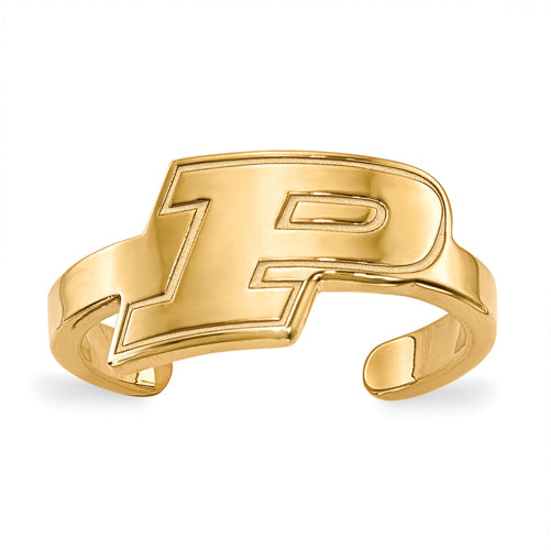 SS w/GP Purdue Letter P Toe Ring