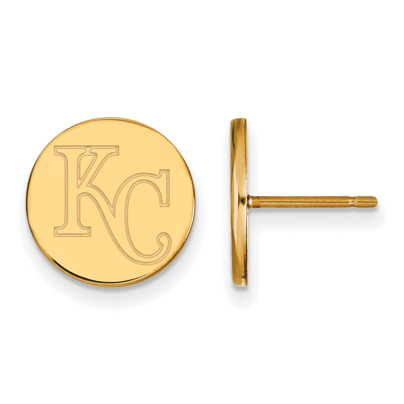 SS w/GP MLB LogoArt Kansas City Royals Small Disc Post Earrings