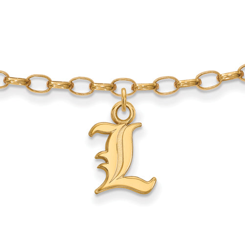 SS w/GP University of Louisville Letter L Anklet