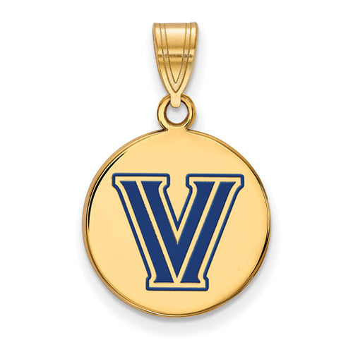 SS w/GP Villanova University Medium Enamel Disc Pendant