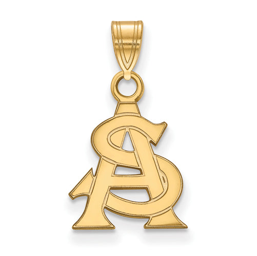 10ky Arizona State University Small Interlocking "AS" Pendant