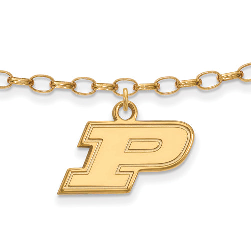 SS w/GP Purdue Letter P 9-inch Anklet
