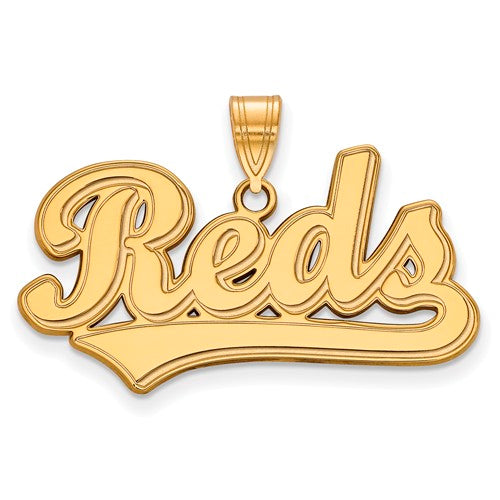 14ky MLB  Cincinnati Reds Large "Reds" Pendant
