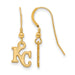 Sterling Silver Gold-plated MLB LogoArt Kansas City Royals K-C Extra Small Dangle Earrings